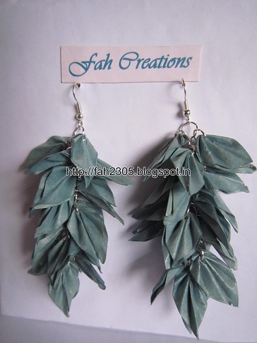 Handmade Jewelry - Origami Paper Leaves Earrings (16) by fah2305