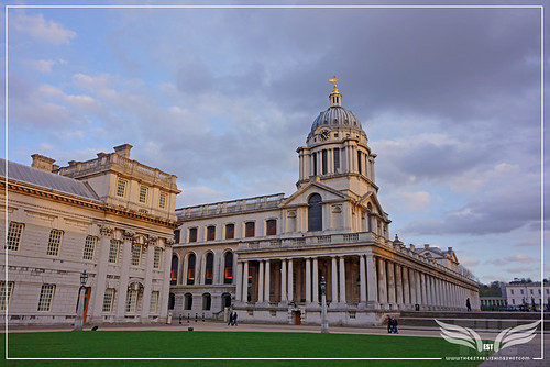 The Establishing Shot: THOR: THE DARK WORLD BATTLE OF GREENWICH FILM LOCATION - THE CHAPEL TOWER FROM LOWER GRAND SQUARE, THE OLD ROYAL NAVAL COLLEGE (ORNC) GREENWICH, LONDON by Craig Grobler