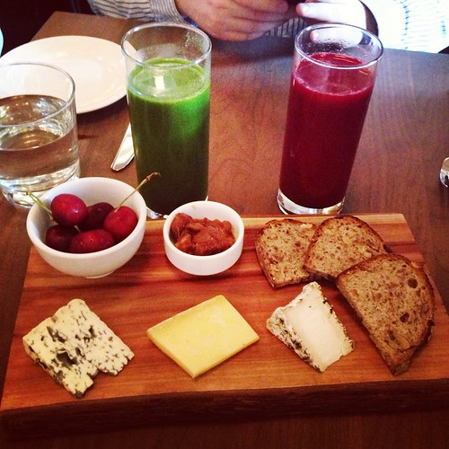 Our cheese board and juices
