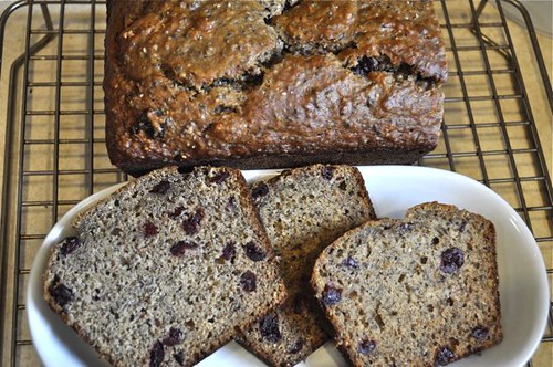 banana bread with olive oil sliced