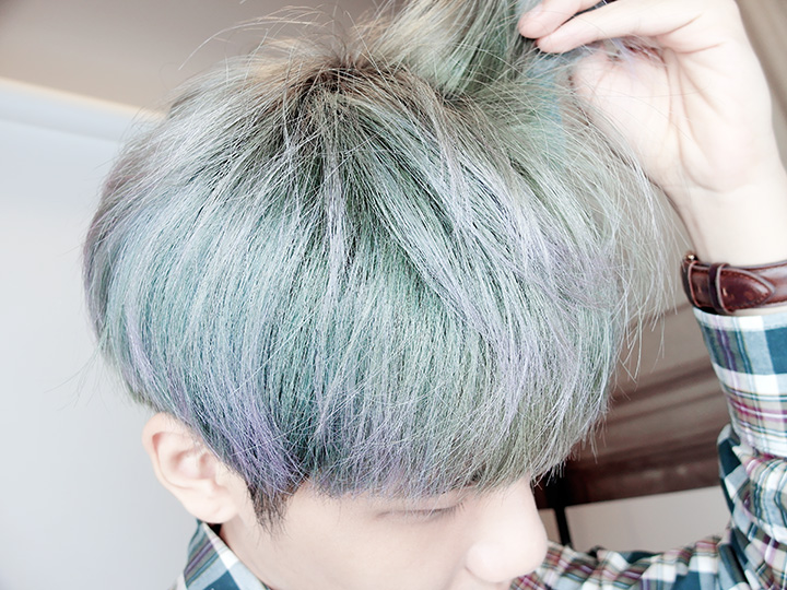 ash blue and turquoise hair colour