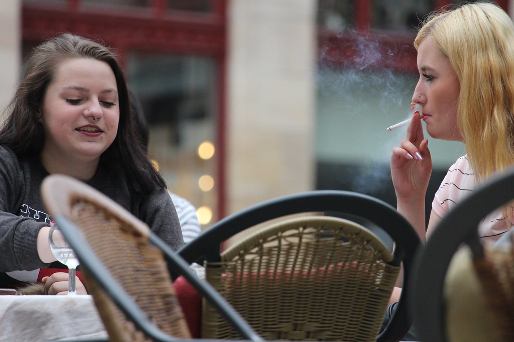 Asian teens smoking mums cigarettes shiny