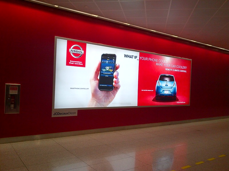 Nissan Leaf ad inside Dubai International Airport