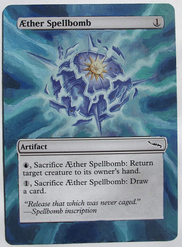 Aether Spellbomb magic the gathering card altered art mtg