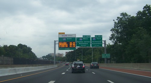 Toll rate sign, I-495, Northern Virginia