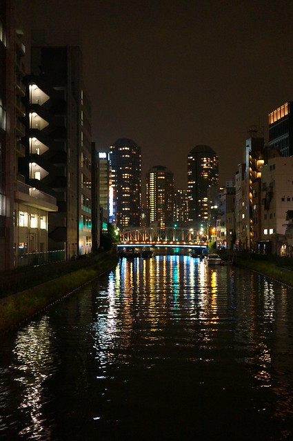 urban night reflection