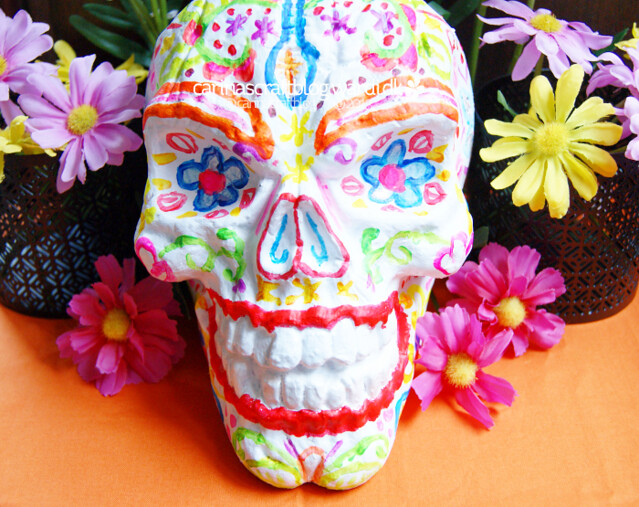Halloween skull to calavera