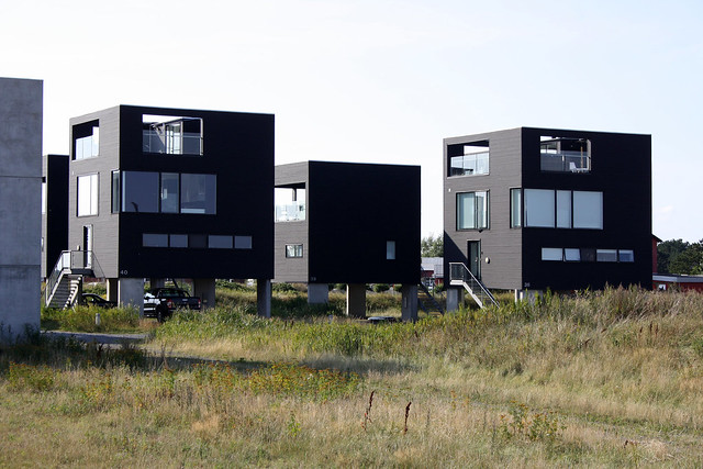Floating cube houses Havneby Rømø island Denmark