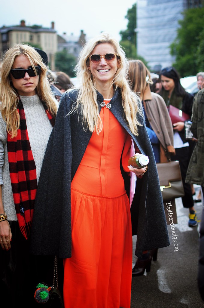 Bright Orange after the Burberry Show at LFW 2014