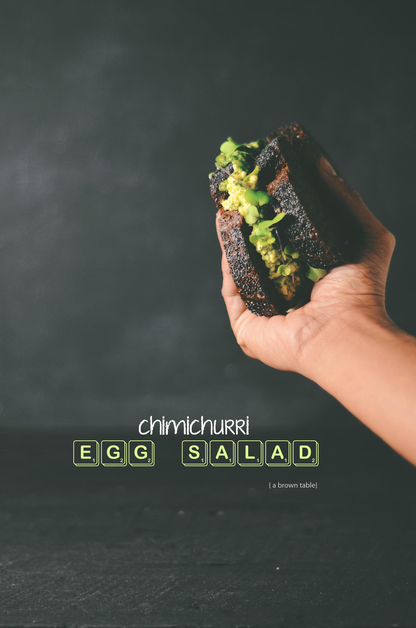 chimichurri egg salad sandwich