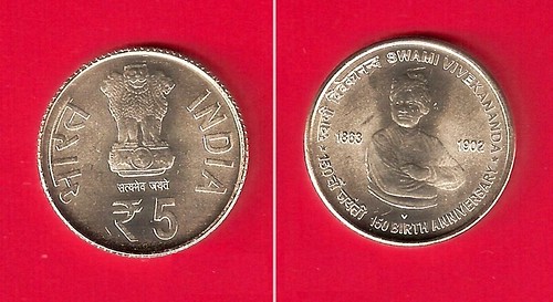India Swami Vivekanand  5 Rupees
