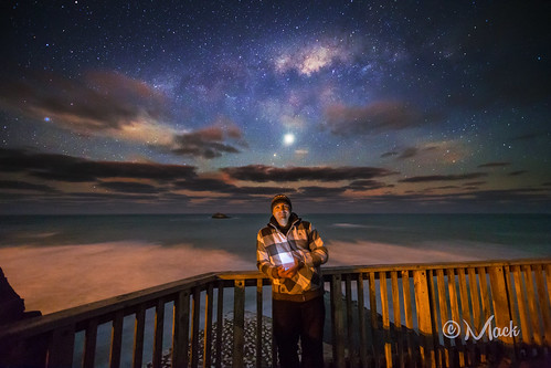 Selfie, photobombed by the Milky Way and Venus (EXPLORED) by Mikey Mack