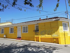 Chile (Santiago) Yellow painted house