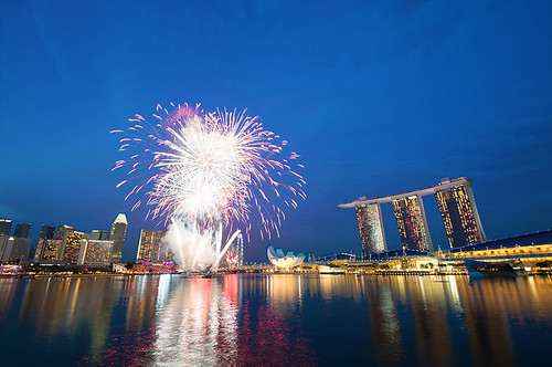 Fireworks from rehearsal National Day Party of Singapore 2013 by Haryadi Be