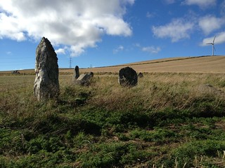 WHite quartz pillar at Balquhain Stone Circle