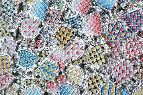 Pile of Painted Pewter Purses