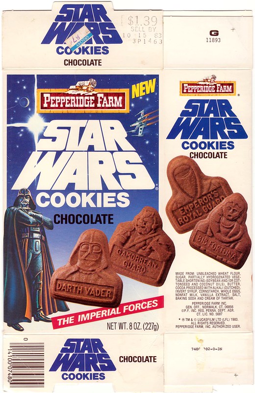1983 Pepperidge Farms "Star Wars" Chocolate Cookie box “The Imperial Forces” 