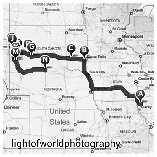South Dakota Ramble route