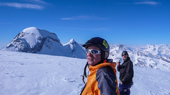 Podejscie na szczyt Gran Paradiso 2061m. Lodowiec Ghiacciaio del Gran Paradiso, wysokośc około 3700m
