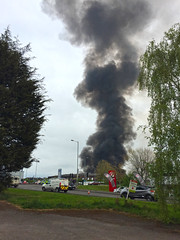 Fire in Blackpole Worcester 20 April 2017 + Parking on path so to see Fire.