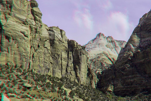Zion National Park, 3D, Hyperstereo Anaglyph