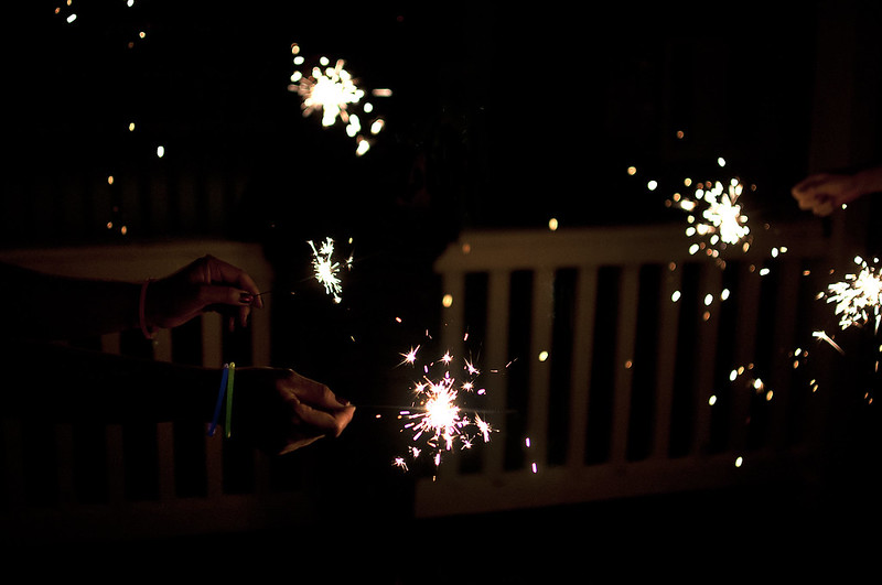 4th of July Sparklers on the Porch