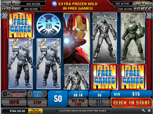 free Iron Man 2 50 Lines free spins feature