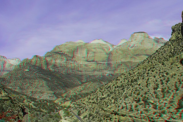 Zion National Park, 3D, Hyperstero, Anaglyph