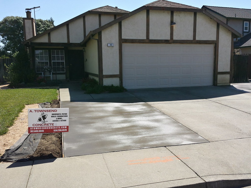 New Concrete Driveway Extension In Vacaville