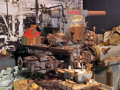 Parkson milling machine work centre, WW2-era - Royal Air Force Museum, Hendon,  London