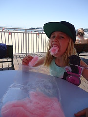 Melody eats cotton candy at Santa Cruz Boardwalk (submitted by McMo) by melodyaroundtheworld