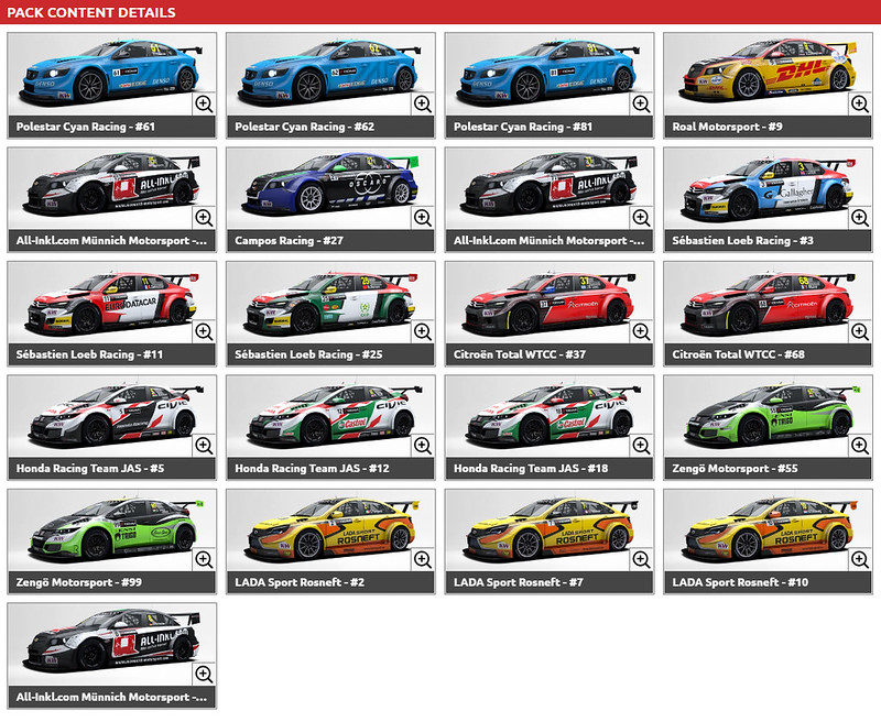 RaceRoom WTCC 2016 Cars
