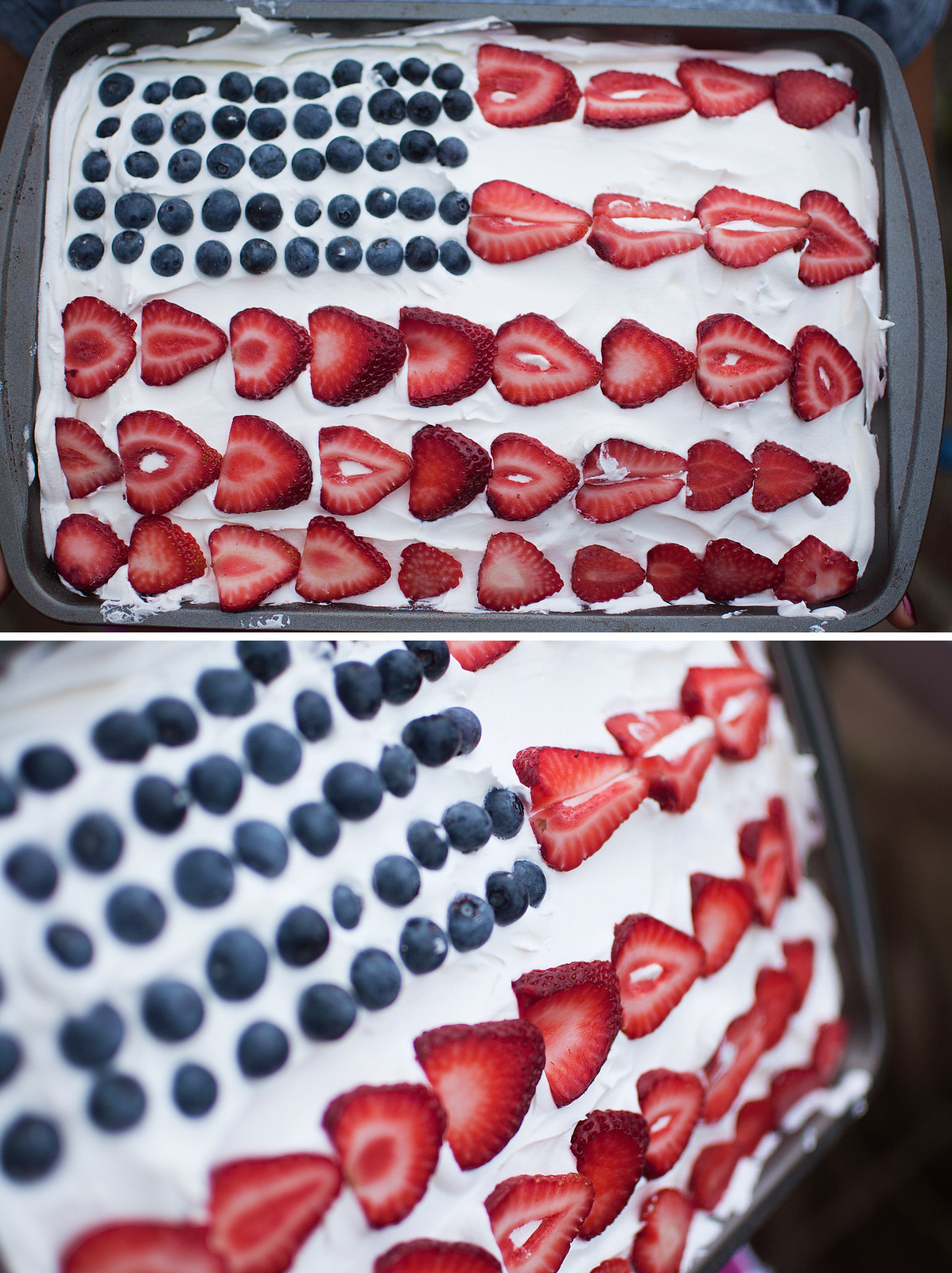 Patriotic Strawberry Jell-O Cake