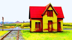 Yellow + Red Train Track House