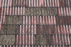 Old roofed houses made of galvanized iron