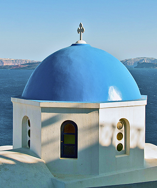 Blue Dome @ Santorini Oia from Flickr via Wylio