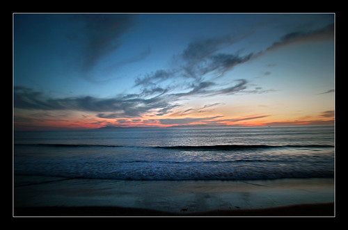 sunset sundown dusk evening sky light clouds water ocean california usa