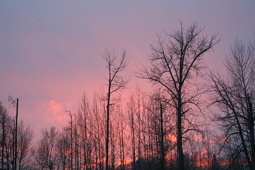pink beautiful sunsetprincegeorgepgbritishcolumbiabcwintersnow