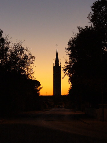 sunset belltower campanile bressa