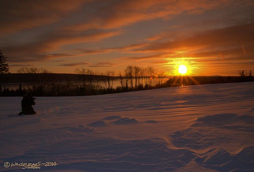 winter sunset lake snow cold ice newfoundland golf golden twilight dusk gander phtotographer