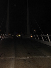 Pedestrian and cycle bridge at night, Norwich