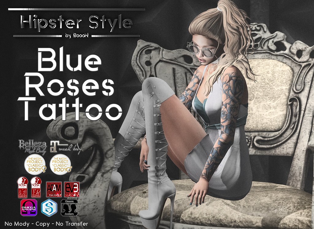 [Hipster Style] Blue Roses Tattoo