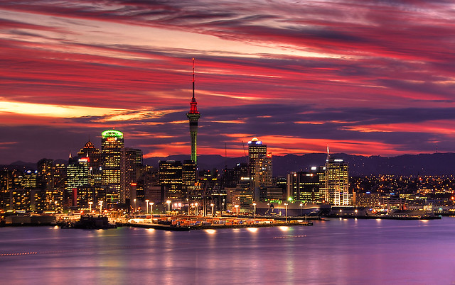 Auckland Harbour sunset