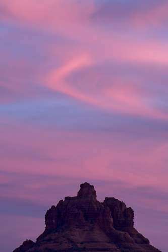 sunset red arizona color silhouette rock clouds dusk sedona bellmountain
