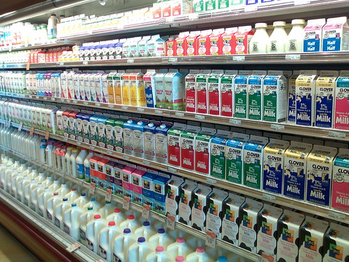 Milk Shelves at Whole Foods