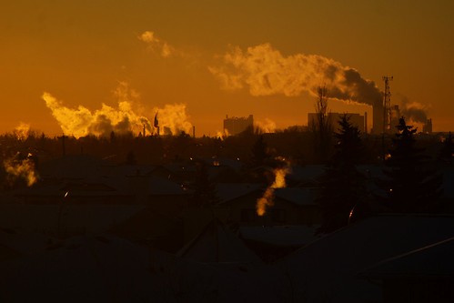winter sunset cold concrete edmonton steam suburbs 2008 exhaust fumes
