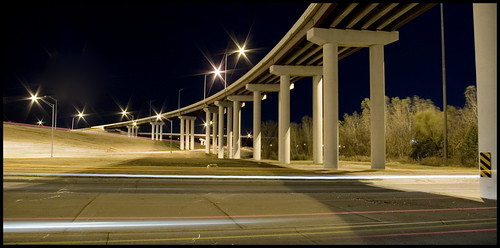 road light night creek concrete highway pentax overpass freeway 365 tulsa elevated pillars 169 flyover project365 k100d