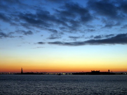 nyc newyorkcity sunset harbor hudsonriver