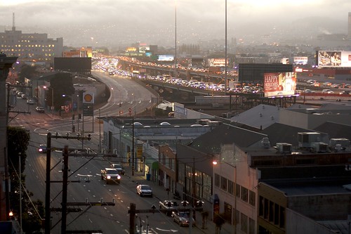 sanfrancisco landscape traffic dusk soma