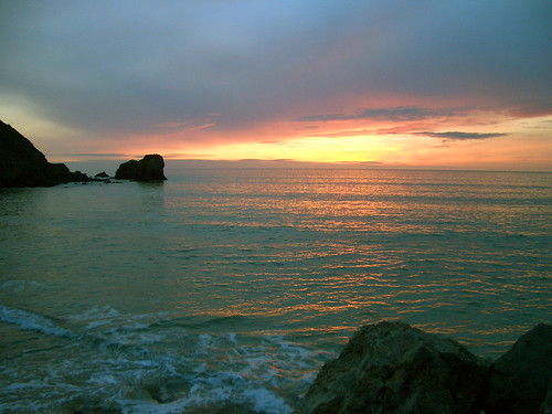 ocean california sunset sea sun clouds pacificocean pacifica rockawaybeach april2008